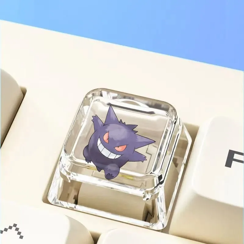 Teclado mecânico cruzado personalizado anime keycap único charmeleon blastoise eevee transparente dos desenhos animados keycap
