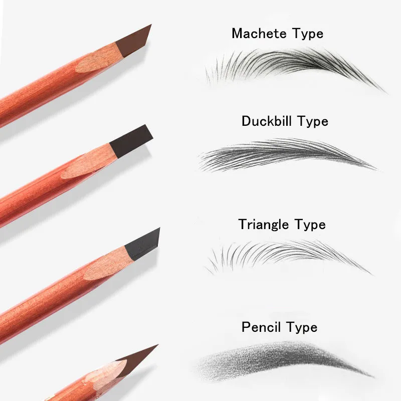Caneta de sobrancelha microblading dura, à prova d'água, definidor de lápis de sobrancelha, aplicador natural de longa duração, fácil de usar