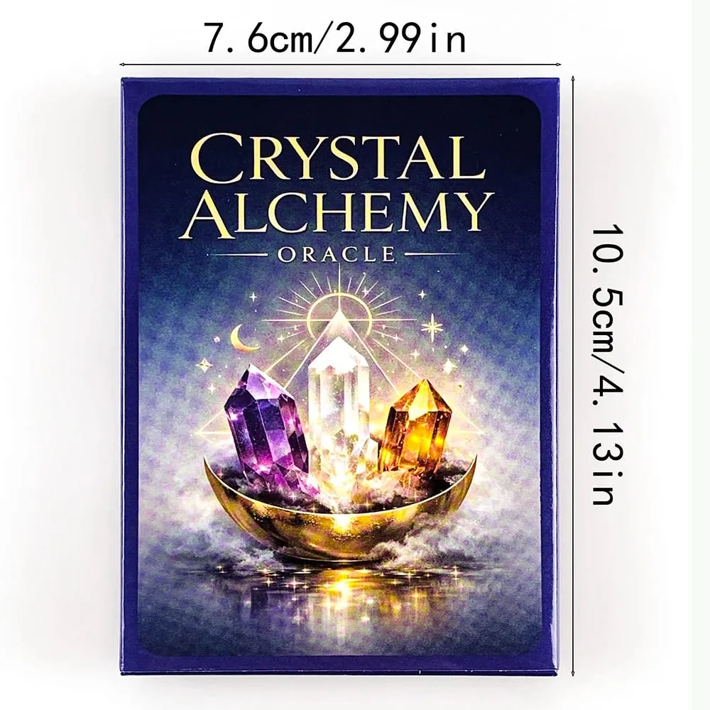 Cartas de oráculo de alquimia de cristal, baralho de adivinhação, cura de cristal, orientação espiritual, jogo de tabuleiro de tarô para leitura do destino, feitiçaria