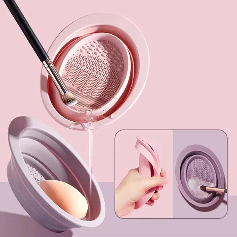 Makeup Brushes Sponge Blender Puff Cleaner Make Up Tools Washing Cleaning Liquid Bowl Air Drying Net Set For Powder Eyeshadow