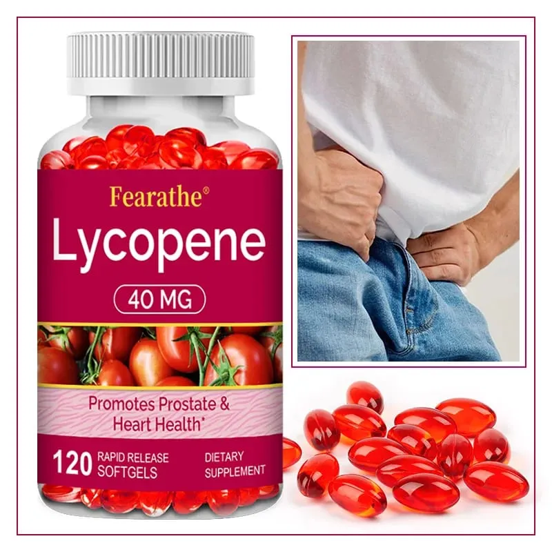 Suplemento dietético premium de licopeno 40mg para pele antioxidante de próstata, coração e saúde imunológica, não-OGM 30/60/120 cápsulas gelatinosas