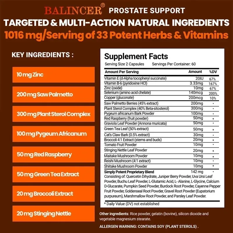 Suplementos de próstata para homens - Suplementos de saúde masculina para saúde da próstata, cabelo, saúde urinária, bexiga e problemas urinários