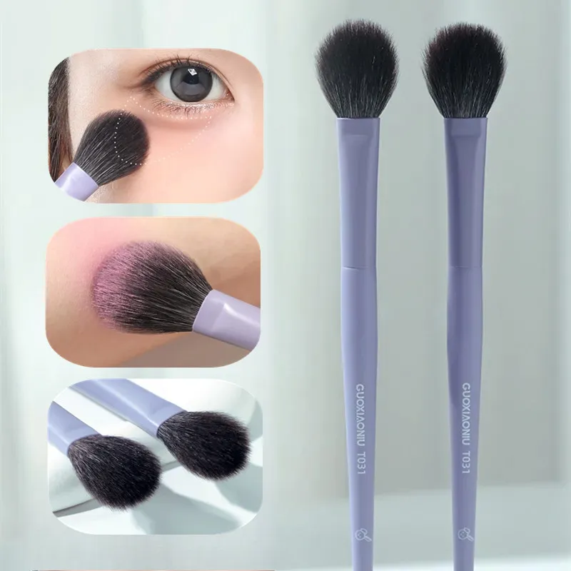 1pc super macio roxo blush escova fundação contorno sombra de olho escova destaque sobrancelha sombra escova pincéis de maquiagem