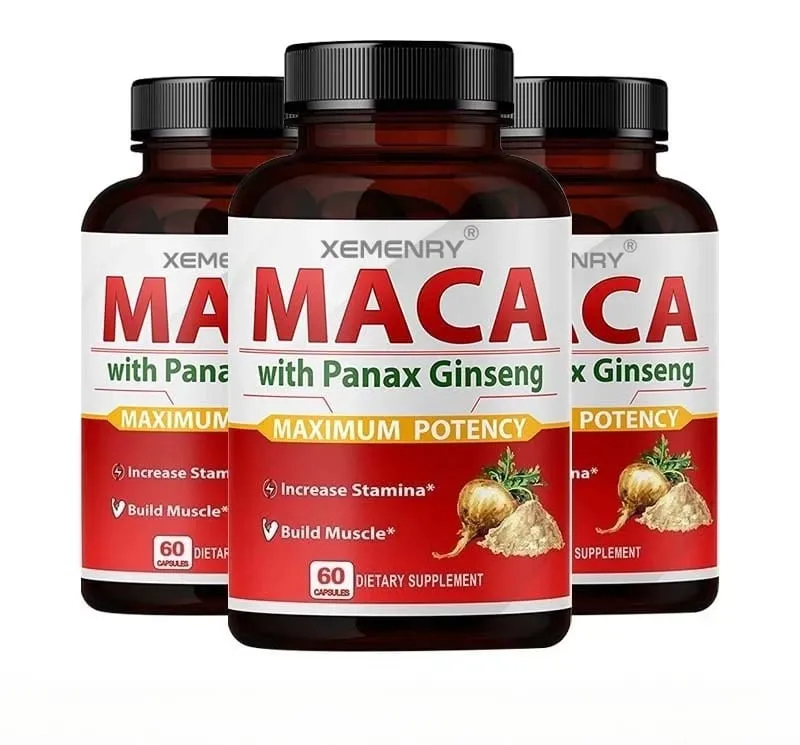 Cápsulas de Maca - Aumentam a Dureza do Tamanho Melhoram a Força Aliviam a Fadiga Maca Ginseng Natural