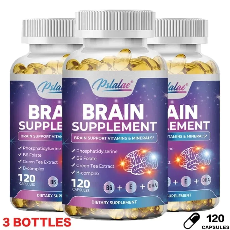 Suplemento cerebral - contém vitaminas B para apoiar a saúde do cérebro, melhorar a função cognitiva e melhorar a memória e a concentração