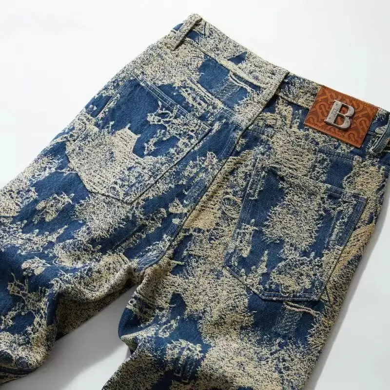 Calça jeans retrô americana de alta qualidade masculina, outono 2026, novo micro-elástico, popular, resistente ao desgaste, lavagem, calças retas de cowboy — image 4