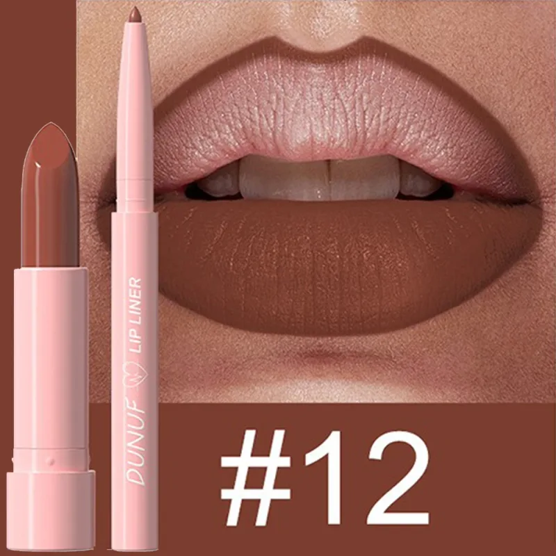 2 Pçs/set Batom + Lip Liner Kit de Maquiagem Matte Nu de Longa Duração À Prova D 'Água Não Mancha Cônico Nib Lip Contour Pen Lip Cosméticos