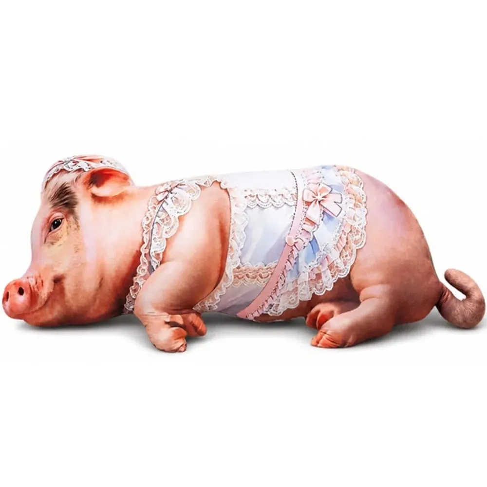Material travesseiro de corpo animal pp algodão preenchido textura macia almofada animal 40cm tamanho design bonito porco chaveiro uso no quarto — image 9