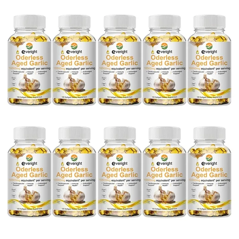Cápsulas de extrato de alho envelhecido – Fórmula inodora com magnésio, cromo B1 e B9 – Apoia o coração imunológico e a cura cardiovascular