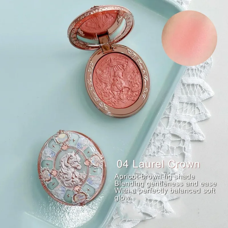 Flor sabe conjunto de maquiagem multicolorido sombra blush brilho labial verão edição limitada coleção verde menta maquiagem de longa duração