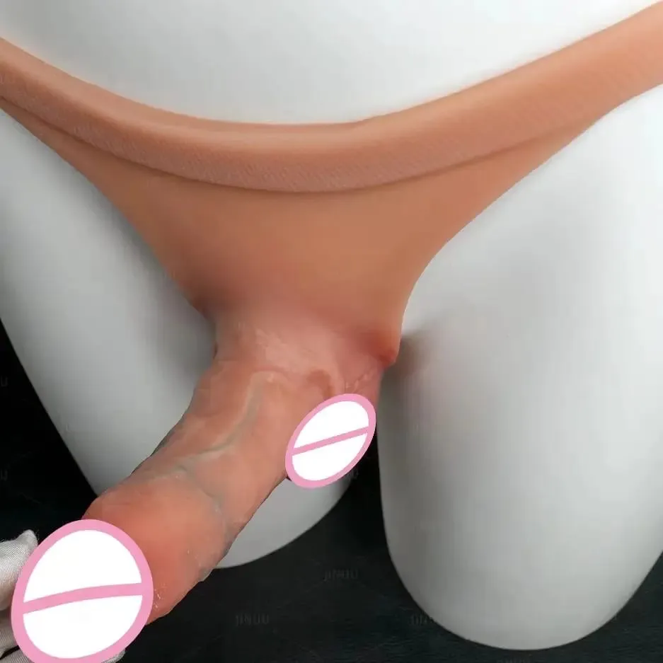 Pulseira de silicone em vibrador para lésbicas gays reutilizáveis ​​pênis sólido sensação de pele vibrador calças strapon pênis brinquedos sexuais para mulheres 18 +