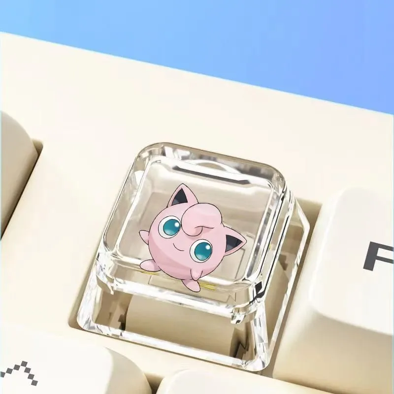 Teclado mecânico cruzado personalizado anime keycap único charmeleon blastoise eevee transparente dos desenhos animados keycap