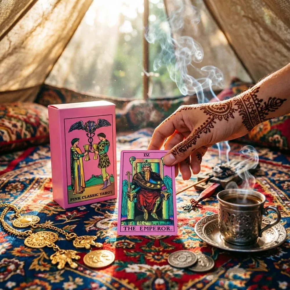 Baralho de tarô clássico rosa, jogo de tabuleiro popular, adivinhação, oráculo, jogo de cartas, psicologia, adivinhação, cartas para iniciantes de tarô