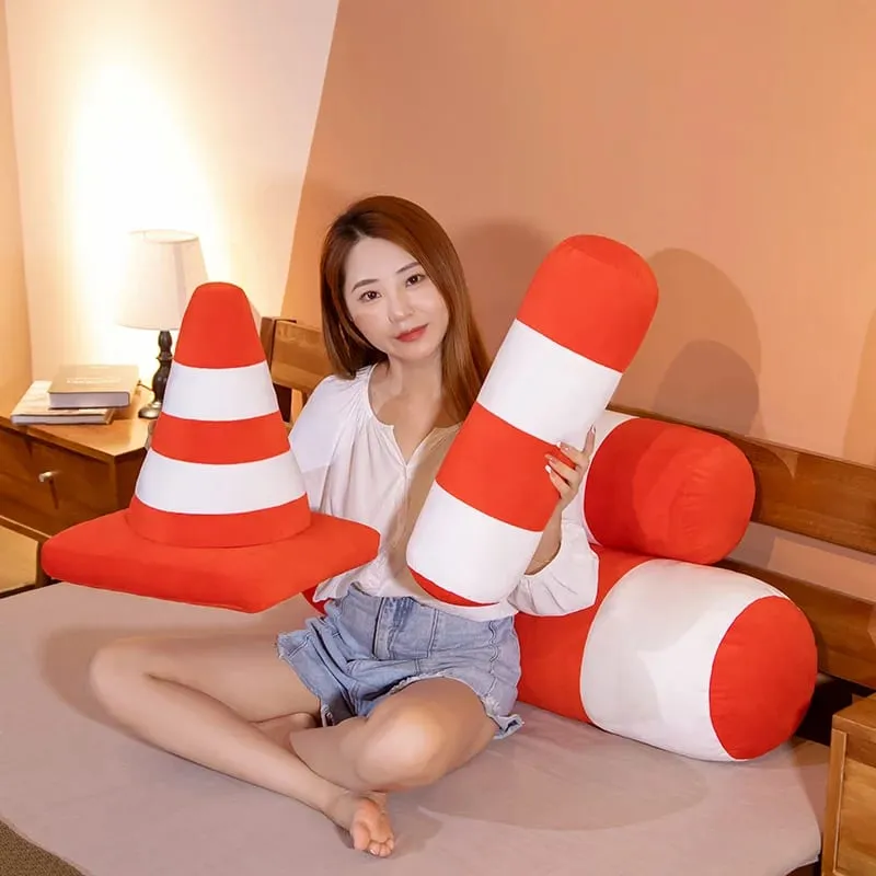 Hot Simulation Vehicle Plush Pillow Creative Roadblock Road Railing Toys Stuffed Soft For Home Decor Prop Sleeping Cushion — image 4
