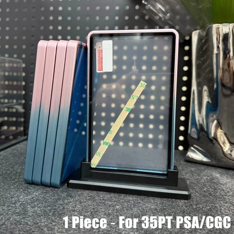 Multicolor gradiente cor liga de alumínio cartão comercial proteger titular caixa de metal para 35pt psa cgc cartão graduado