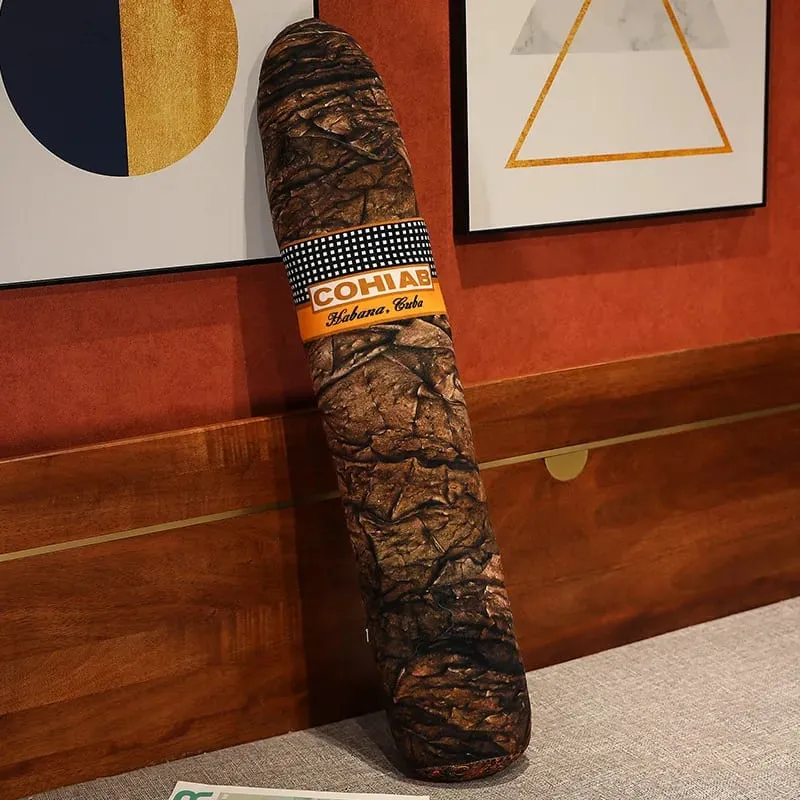 35 ~ 110cm marrom longo charuto cigarro travesseiro de pelúcia recheado dormir perna apoio companheiro presente de aniversário masculino
