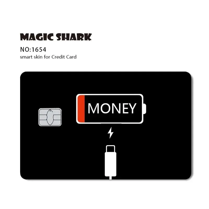 2026 New Magic Shark Anime Money Charge 404 Error ID Game Machine Film Skin Sticker for Debit Bank Credit Card