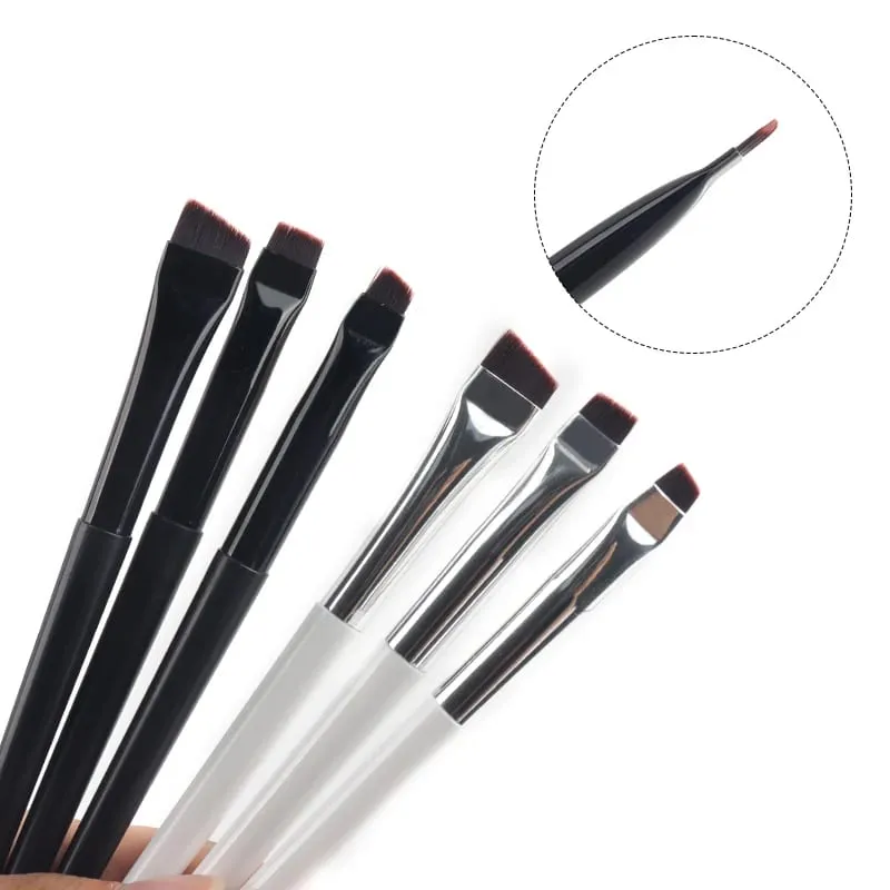 1/3 pçs lâmina delineador conjunto de pincéis de maquiagem ultra fino ângulo fino pincéis de sobrancelha plana sob os olhos colocar escova de detalhes precisos