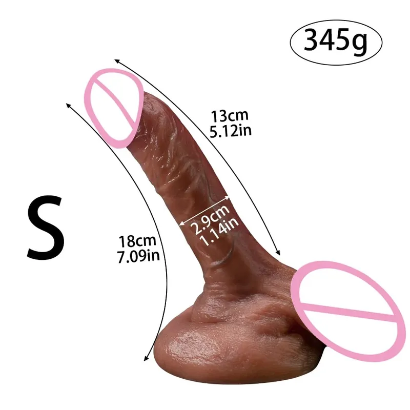 XXL Thick Silicone Dildo with Large Suction Cup Skin-Friendly Soft Silicone Massager Realistic Pore-Level Texture Penis Sex Toy