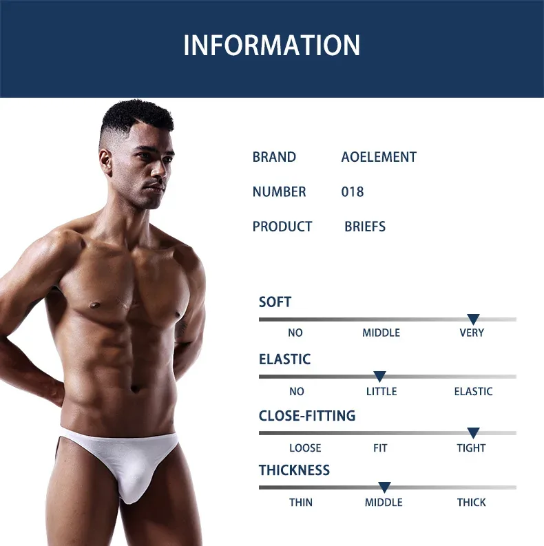 5pcs Men's briefs U convex mode thin stretch sexy low waist tight narrow hem underpants