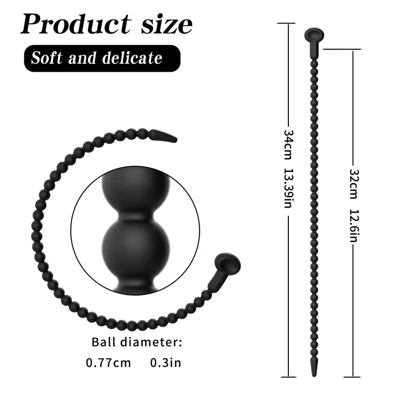 Graduated Urethral Dilator Set – 7 Sizes Soft Silicone Penis Sounding Rod for Men Reusable Sound Trainer Adult Sex Toy