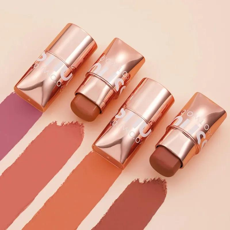 O.TWO.O 2pcs Conjunto de maquiagem Multi Batom Blush Stick Face Primer Base de maquiagem Controle de óleo Maquiagem leve à prova d'água para mulheres