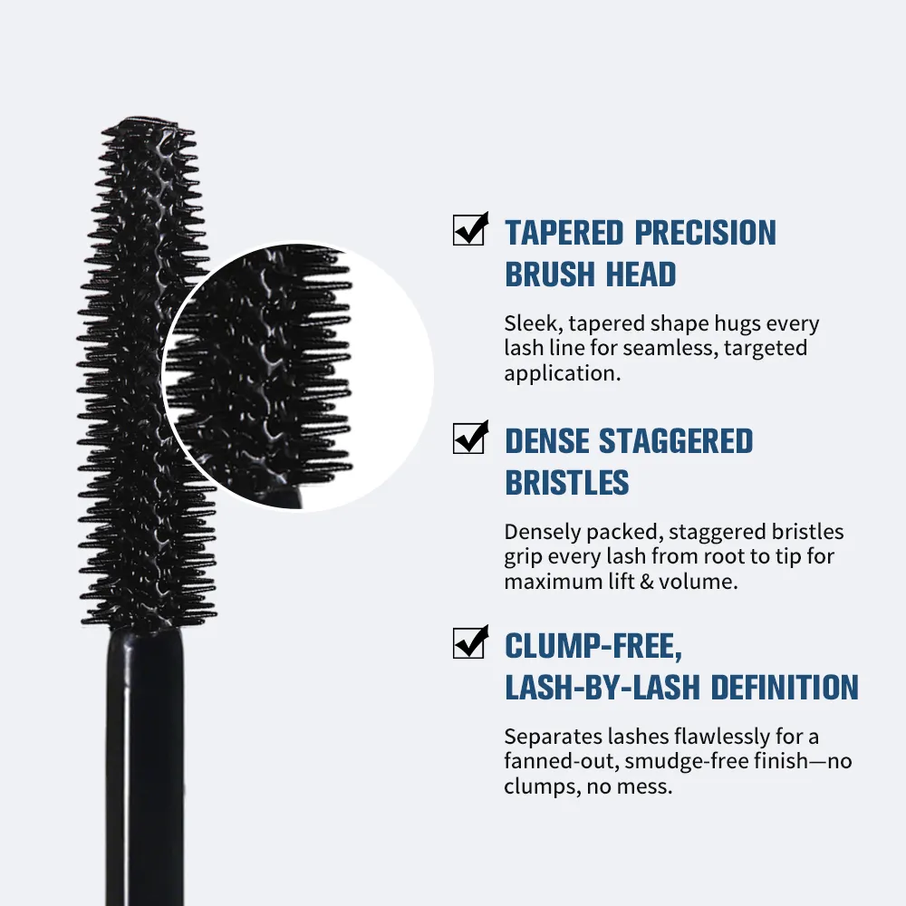 Rímel para alongamento e volume, resistente à água, de longa duração, nutritivo, fortalecedor, acabamento natural brilhante, maquiagem para os olhos
