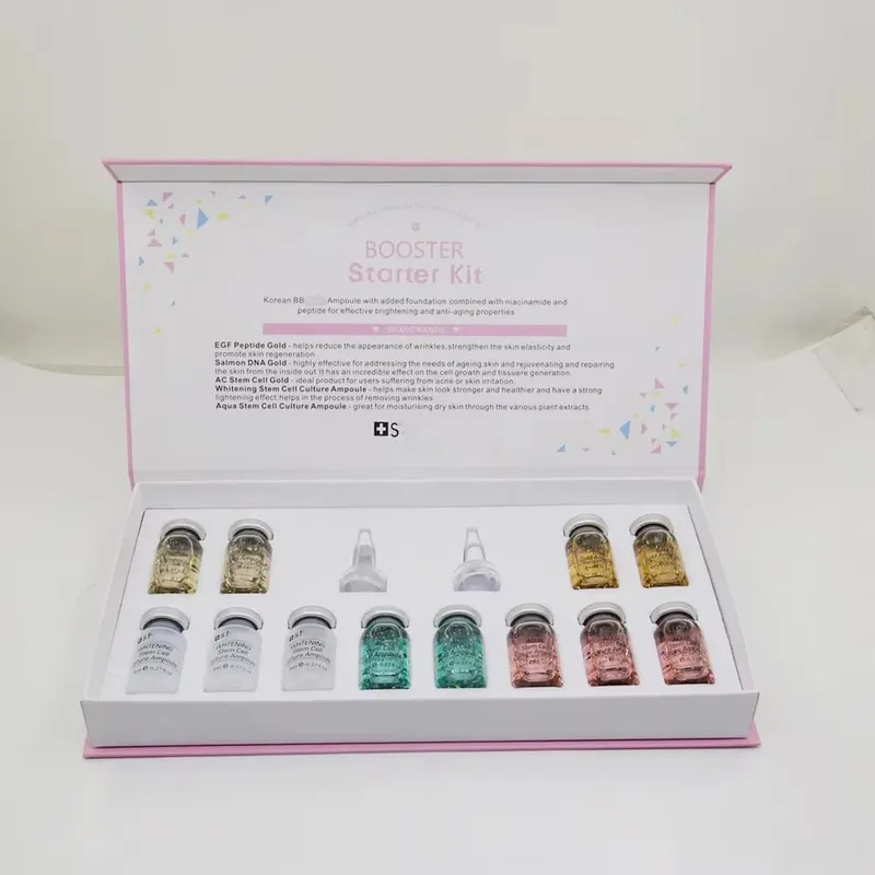 Coreia 8ml bb creme ampola iniciante starter kit rosto fundação salmão dna soro hidratar branqueamento cosméticos