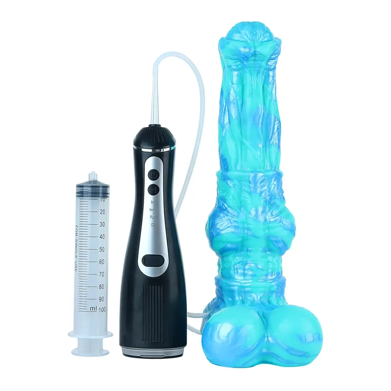 矽膠電動噴射幻想假陽具帶吸盤前列腺按摩器射精陰莖性玩具女式男式