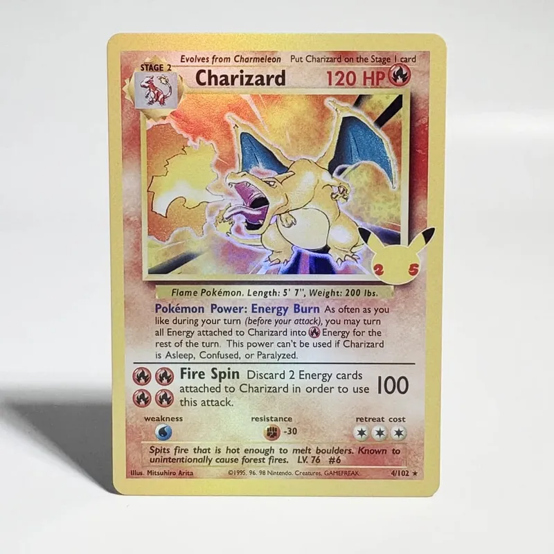 Cartas pokémon 1996, edição básica, cartão flash, charizard, gengar, blastoise, feraligatr, gengar, cartão comercial, coleção de proxy