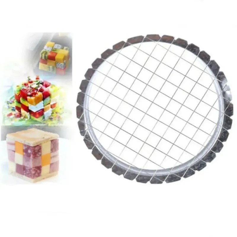 1pc cubos redondo grade cortador slicer para ovo cogumelos legumes cozinha dispositivo de corte ferramentas chopper aço inoxidável ovo chopper