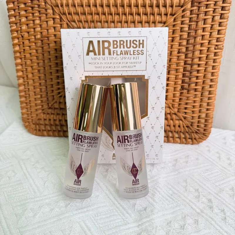 Charlotte Tilbury Airbrush Acabamento impecável Suavização de poros desfocados Maquiagem CT Edição limitada Disco de prata Configuração em pó cosmético — image 19