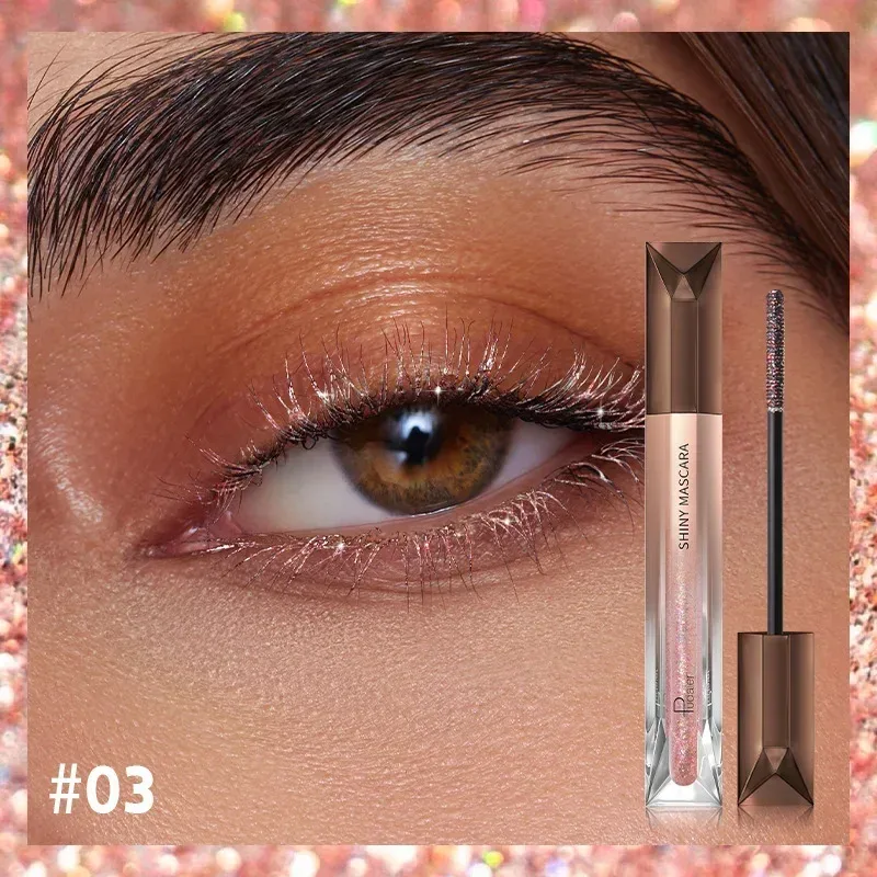 Eyelash Eyebrow Glitter Mascara Brush Lengthing Eye Lash Colored Blue Pink Gold Mascara Eyelashes Curling Extension Makeup — image 9