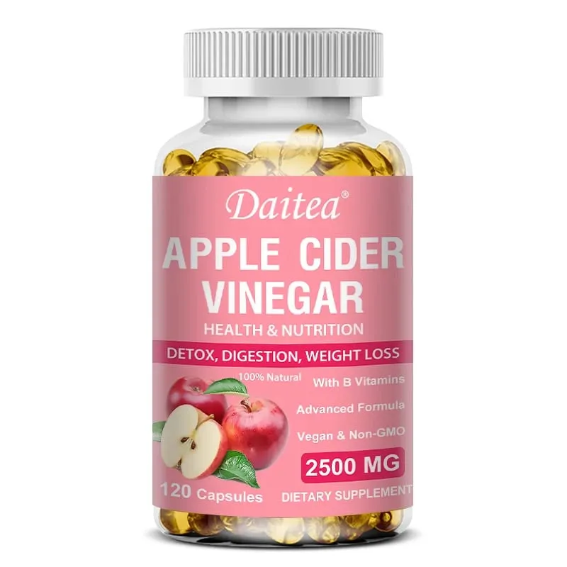Daitea Organic Apple Cider Vinegar Capsules Healthy Weight Management Digestion Detox & Immune Soothes Gas & Bloating