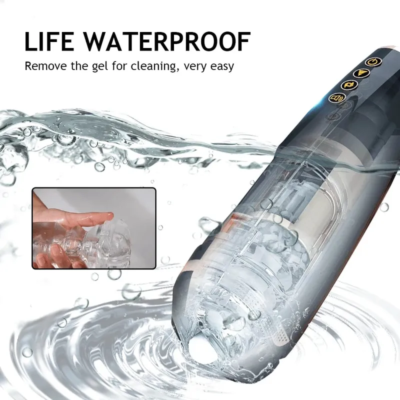Empurrando automático masturbador masculino pênis glans estimulação masturbação copo elétrico bolso buceta Stroker brinquedo brinquedos sexuais para homens