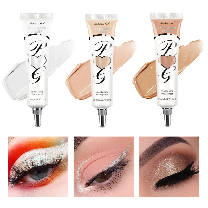 Primer fosco escuro branco para sombra de olho, adequado para base de maquiagem de olhos para pálpebras oleosas, à prova d'água e resistente a manchas, creme líquido durável
