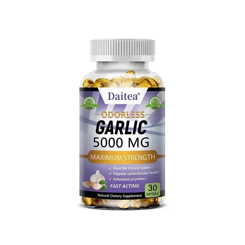 Cápsulas de extrato de alho 5000mg equilíbrio colesterol ajuda imunidade coração saúde desintoxicação limpeza