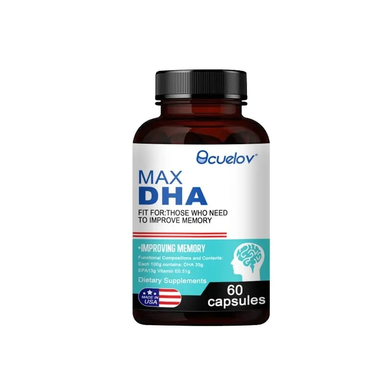 Bcuelov MAX DHA-melhorar memória proteger visão inteligência ativar células cerebrais melhorar suplemento dietético de fadiga cerebral