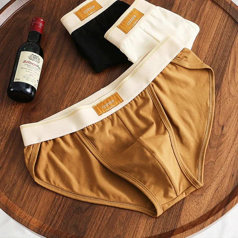 Men underwear cotton loose ropa interior hombre simple lingerie solid color calcinha Plus size sexy panties new boxers & briefs