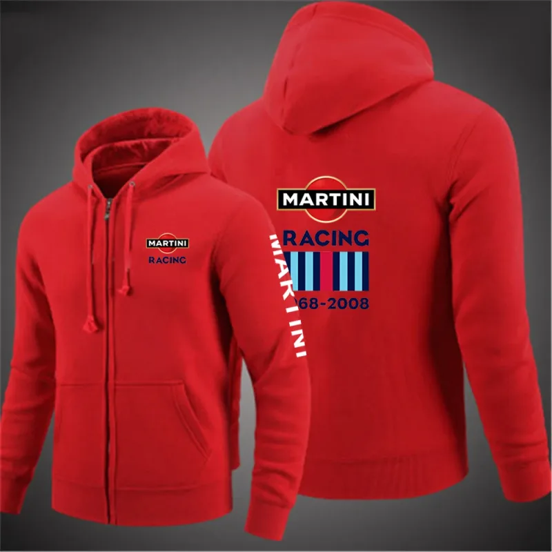 Martini Racing 2024 Men's Fashion Hoodies Spring And Autumn Solid Color Zipper Pullover Comfort Harajuku Top Sweatshirts