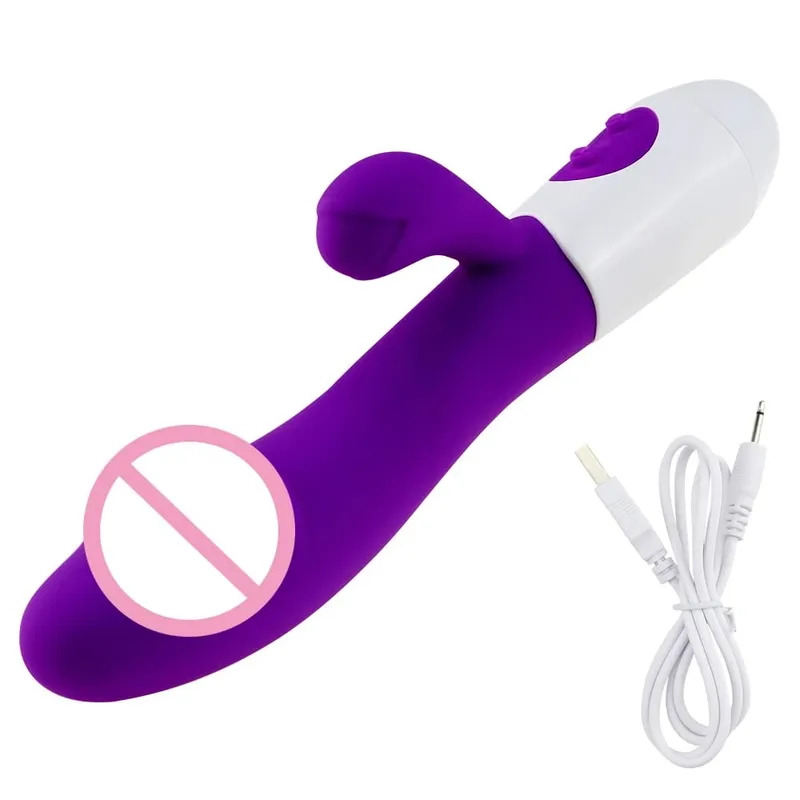 Coelho realista vibrador duplo vibrador g-ponto estimulação do clitóris massageador poderoso vibratório vagina masturbador brinquedo sexual feminino