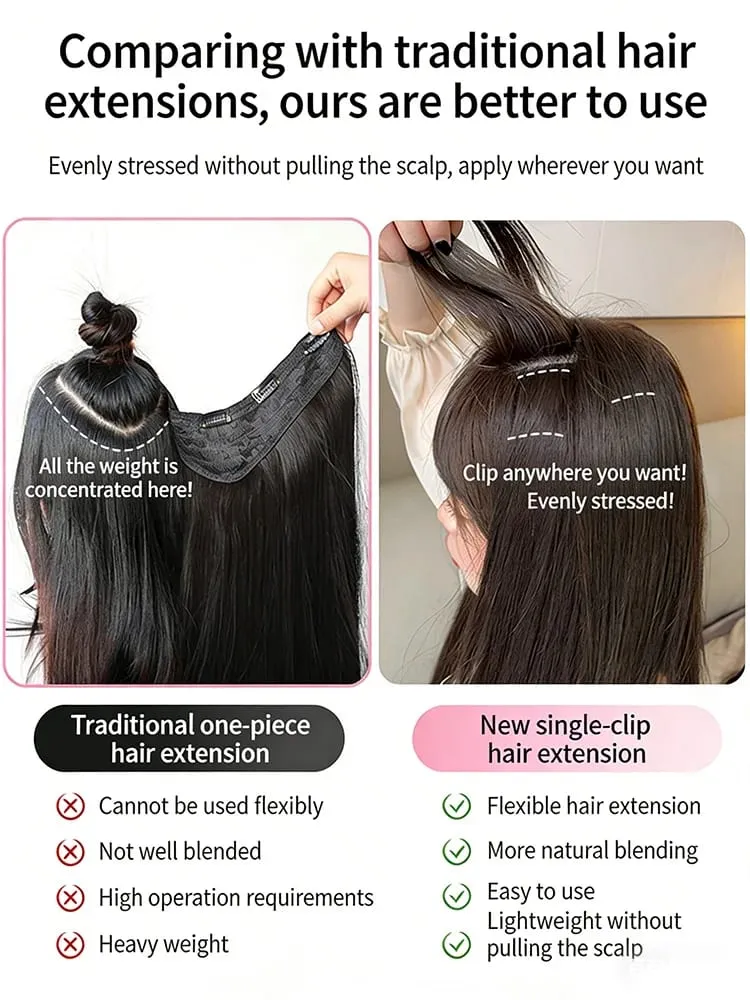 Grampo de 5 pces 60cm no cabelo humano das extensões do cabelo para adicionar volumesintético