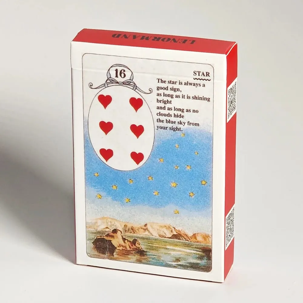 Mlle Lenormand 牌 9*6 公分 36 張深奧算命牌印在 350GSM 雙壓紋卡片紙上
