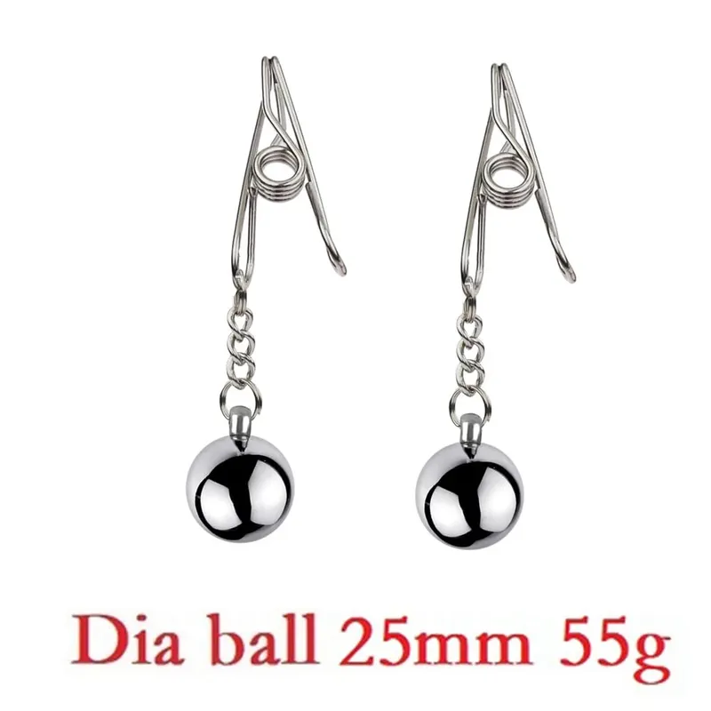 Clipes de braçadeira de mamilo pesado, estimulador de escravo de peso, clipes de metal com bola de peso, bondage, brinquedo sexual para mulheres