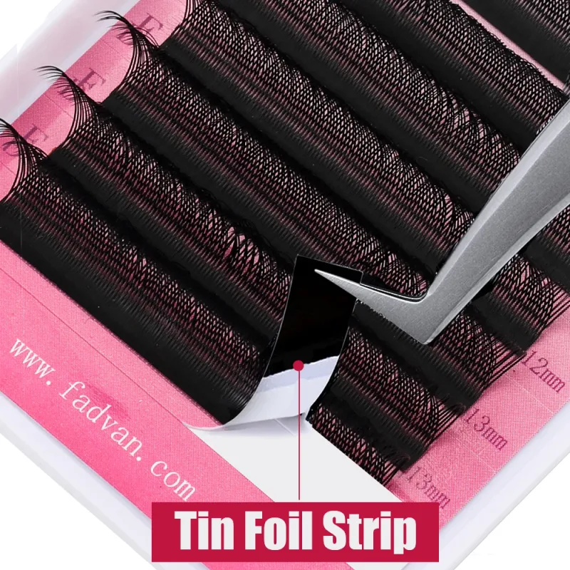 Extensões de cílios postiços em formato de Fadvan YY marrom/preto C/D/L/LU/L+ Curl Fox Eye
