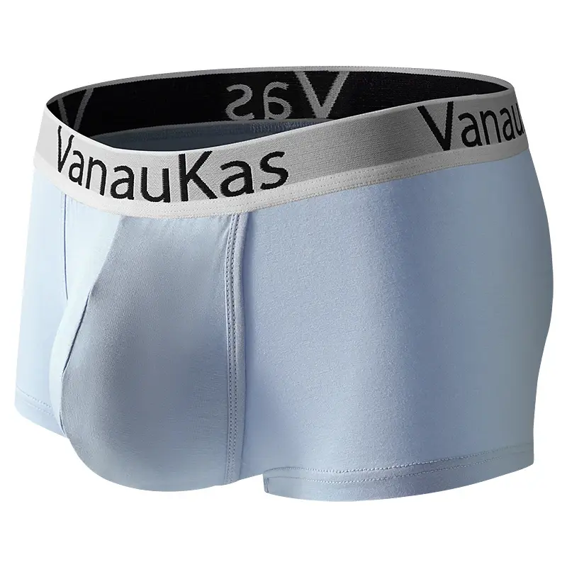 Shorts boxer modais masculinos com bolsa de suporte 3D e design conveniente de abertura lateral para uso confortável