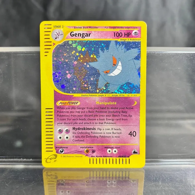 Coleção de negociação de jogos holográficos cartões proxy ptcg charizard pikachu mew ex singl pkm cartões de folha gengar vmax skyridge (sk)