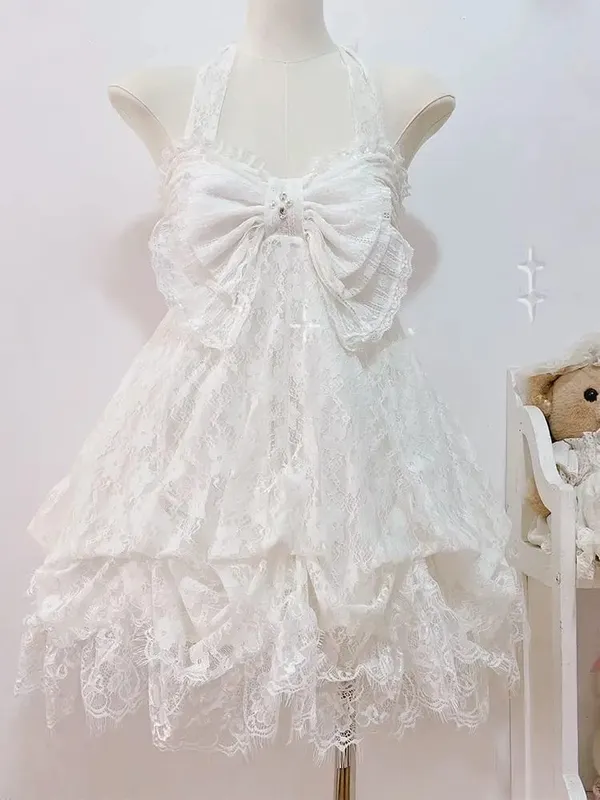 Summer New Vintage Elegant Woman Dress Strapless Bow Patchwork High Waist Puffy Mini Dress Female French Chic Sexy Outfits 2025