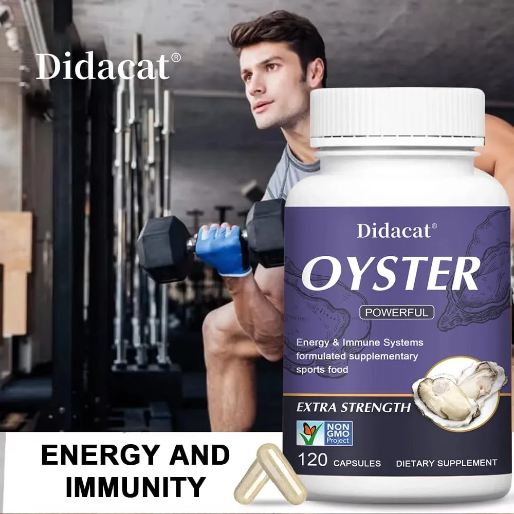 Oyster Extract - Support Athletic Performance Motivation and Immunity Nutritional Supplement 120 Capsules