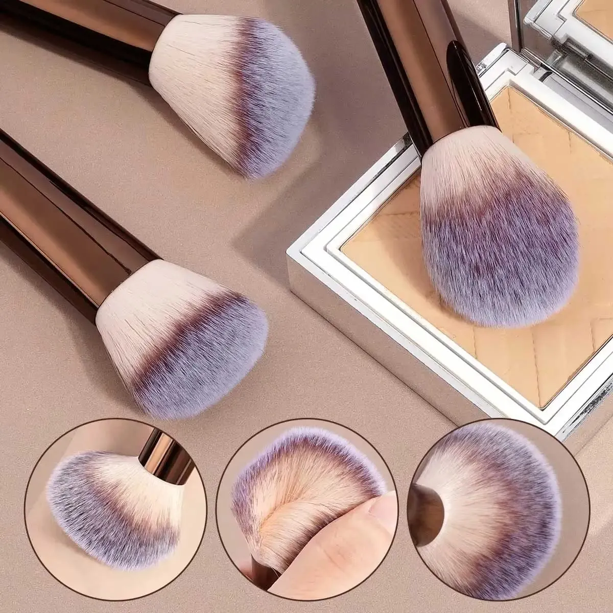 Conjunto de pincéis de maquiagem com 13 peças, kit completo de base, pó, blush, sombra, sobrancelha, iluminador, corretivo, pincel labial com maquiagem